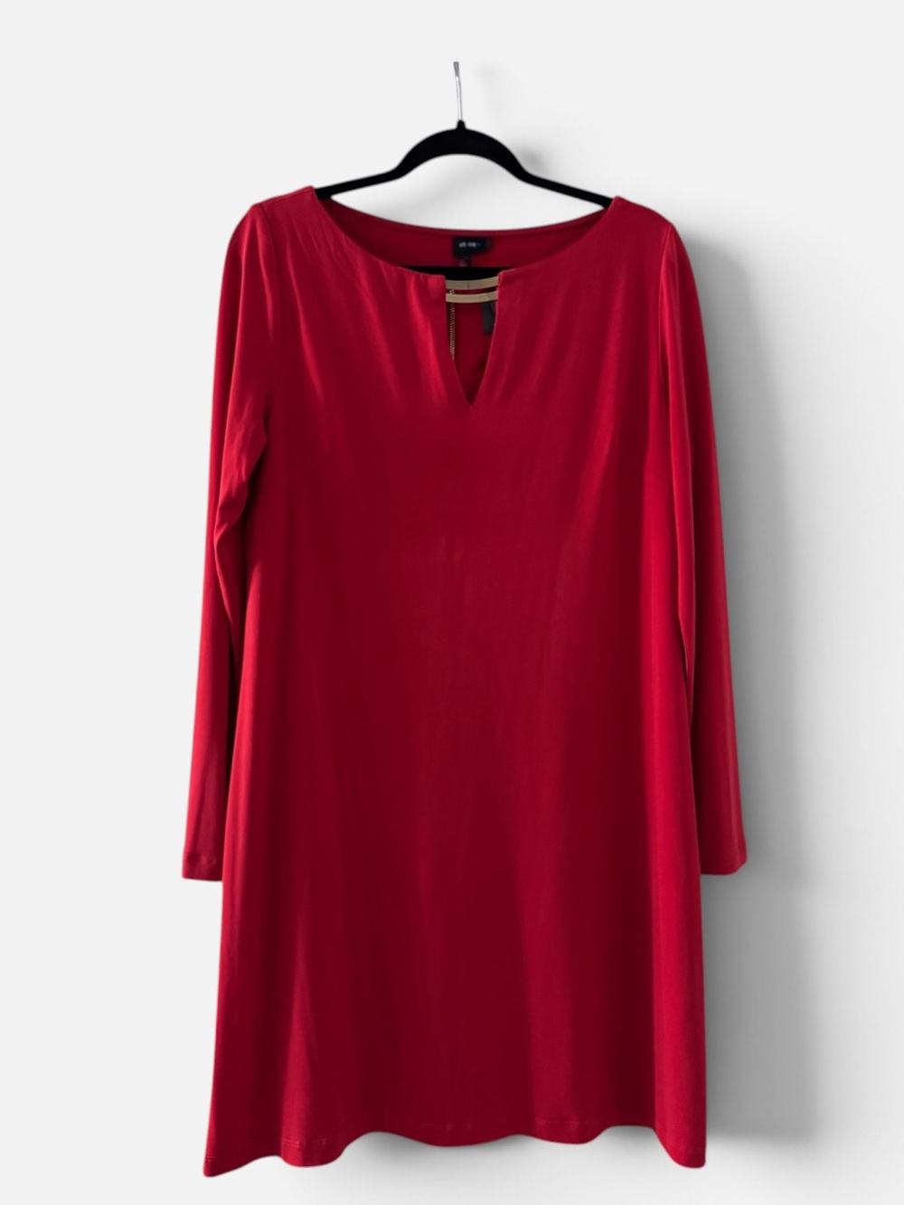 Vince Camuto Dark Orange Long Sleeve Shift Dress Size 14 Gold Hardware Back Zip